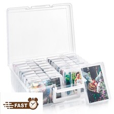 Clear Storage Box with 16 Cases 4" x 6"   Organizer for Photos
