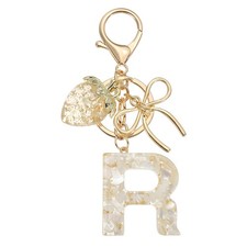 Initial Letter R Keychain Cute Resin Letter Bag Charm White