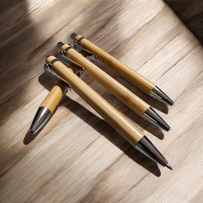 Kugelschreiber I Bambus I Kuli I Blau I Büro I Schule I Holz Stift I Natur Stift