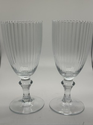 Set Of 2 Lenox  Butler's Pantry Optic Ice Tea Glasses Handcrafted Vintage
