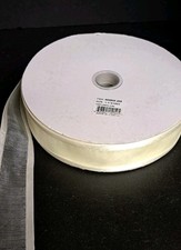 1 1/2" Satin Edge Organza Sheer Ribbon Ivory 100 yds
