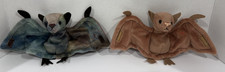 SET of 2 Ty Original Beanie Baby Plush BATS: BATTY tie-dye  BATTY brown NWT 