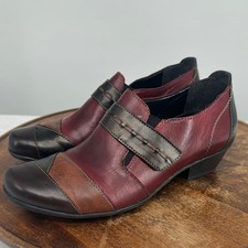 Remonte Shoes Wm 39 US 8 Multicolor Leather Slip On Block Heel Loafer Comfort