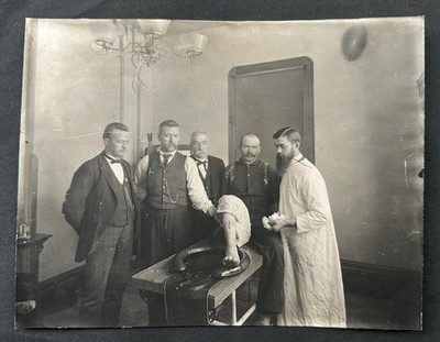 Wounded US Soldier Receiving Surgical Treatment 19c Original Photo Surgeon 8 x6.