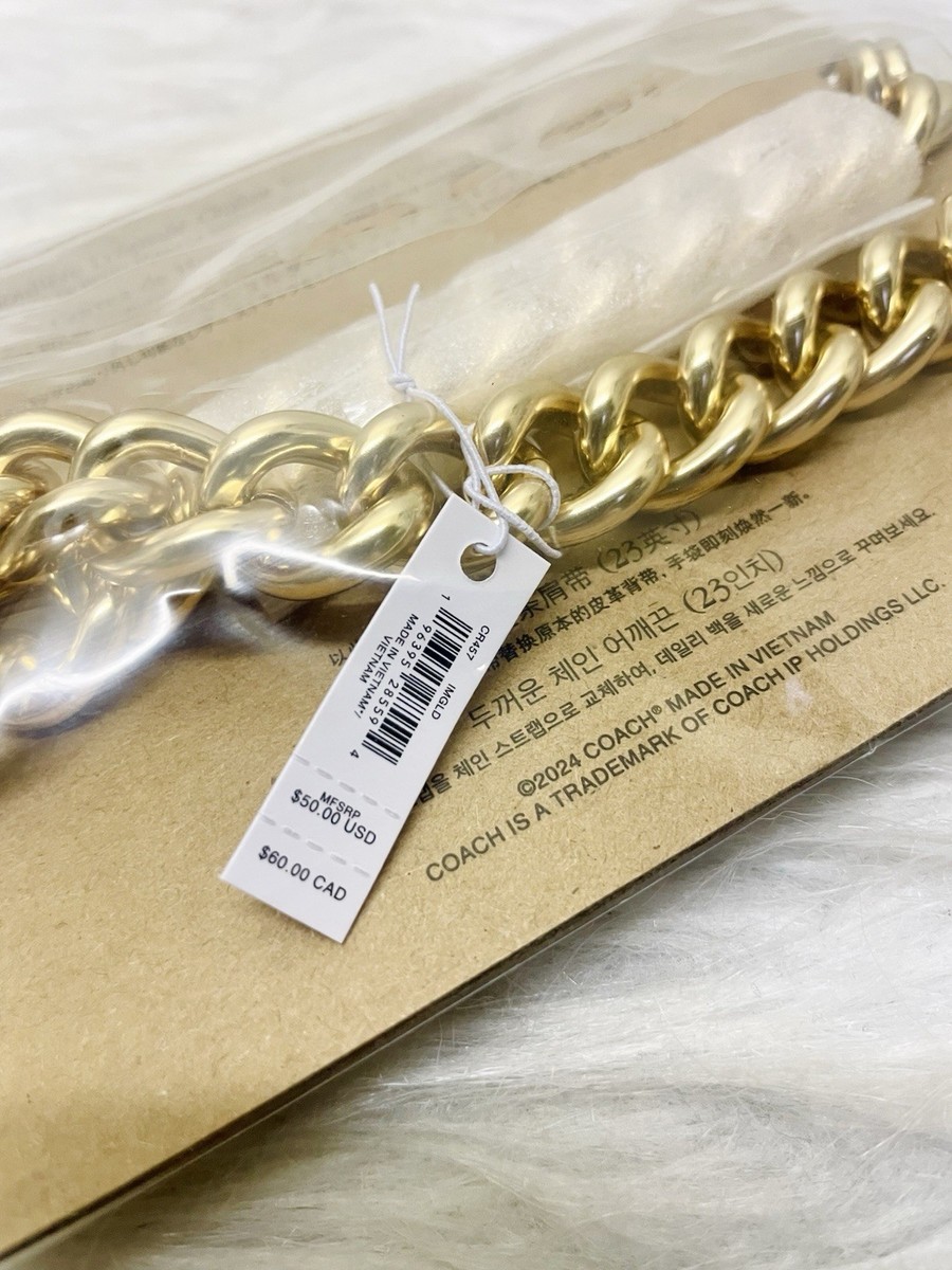 COACH CR457 Chunky Chain Shoulder Strap 23 3/4” GOLD Tone