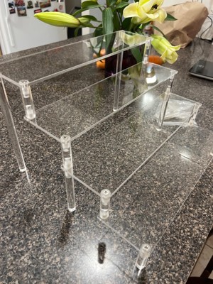 Acrylic Display Riser Stand Shelf Clear 4 Tier Cupcake Stand 1 2x 10 x 8 inch