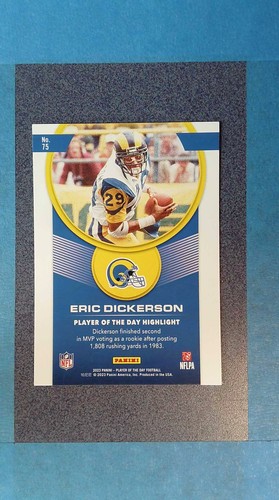CT15) 2023 Player Of The Day ERIC DICKERSON #75 Los Angeles Rams - Picture 2 of 2