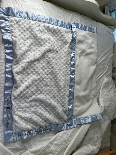 Carters Child Of Mine Monkey Sweet Little Baby Blanket Satin Minky Polka Dot - Picture 6 of 11