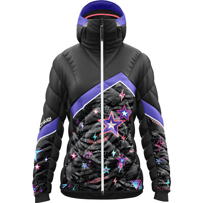 Crazy Idea Electra Damen Jacke Daunenjacke Kapuzenjacke schwarz