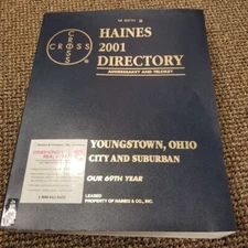 2001 Haines Youngstown Ohio City Directory Book Genealogy Names Addresses Homes