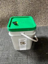 Mr. Chain Safety Barrier Plastic Chain Yellow in a  Bucket