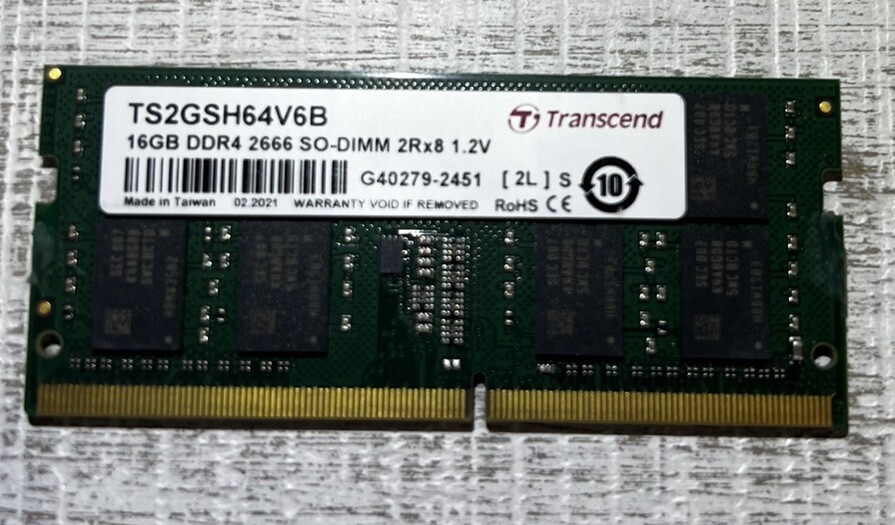 Transcend 16GB DDR4 2666MHz SO-DIMM メモリ Transcend 16 GB Ram DDR4 2666Mhz SO-DIMM 2Rx8 1Gx8 1.2V Laptop Ram