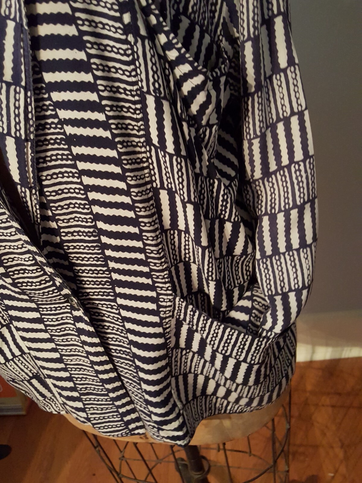 FILA Giacca donna BOEZ PAP anni 90 L blu navy bianco fantasia geometrica L XL rayon Indonesia