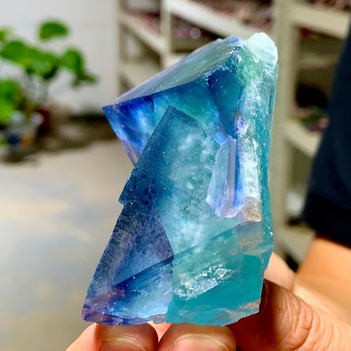 198 g natürliches blaues Fluorit Quarz Kristall Mineral Probe - Bild 7 von 20
