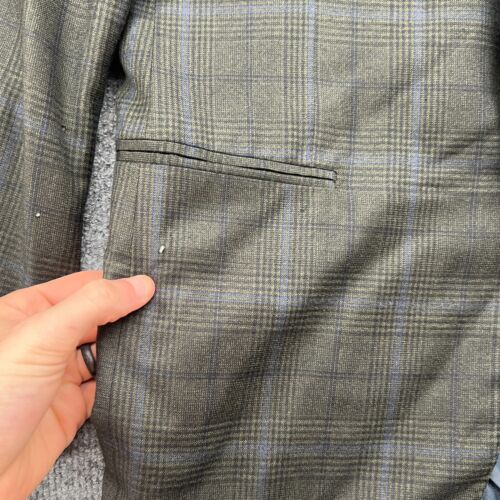 ISAIA Blazer Mens 38 8R Glen Plaid Wool Check Sport Coat Jacket Green *FLAWS* - Picture 5 of 23