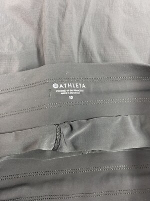 Jupe-short Athleta Taille 10 Noir Stretch Poches Zippées – Tenue Sport Décontractée