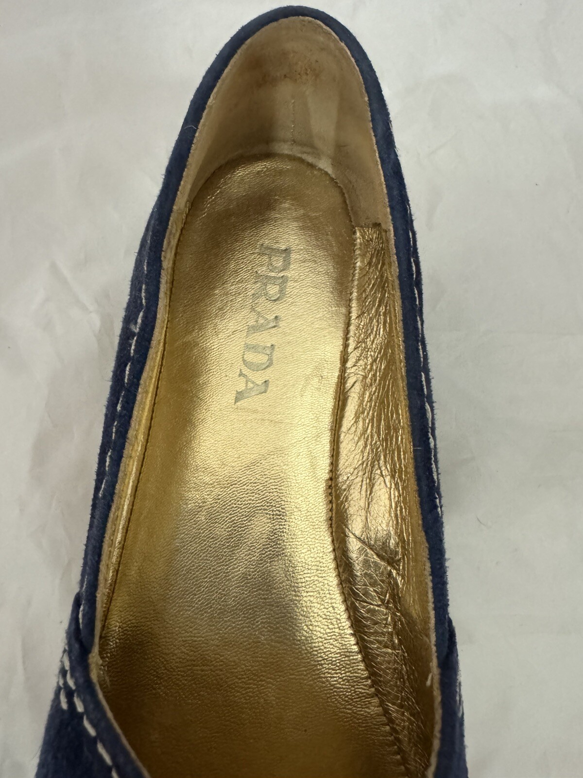 Prada open toe blue suede platform espadrilles si… - image 3