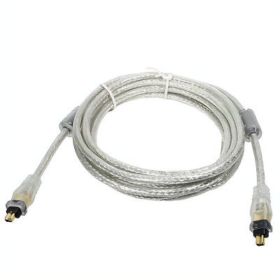 FireWire Kabel 4-polig 2x Stecker Cam zu Cam vergoldet Ferrit transparent 3m 5m