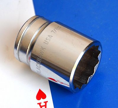 Blackhawk Proto USA 1/2'' Drive SAE 7/8'' Shallow 12-point Chrome Socket 40128 NEW