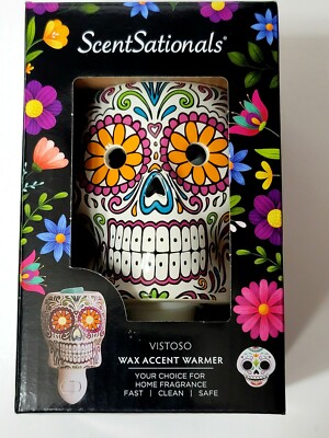 ScentSationals Accent Wax Warmer ''Vistoso'' Colorful Sugar Skull New in Box