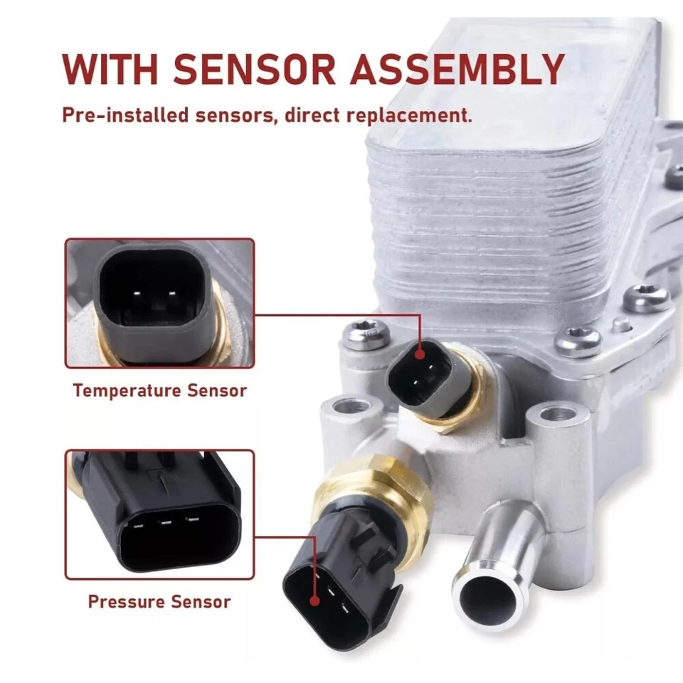 Carcasa de filtro de enfriador de aceite de motor de aluminio compatible con Dodge Jeep Chrysler Ram 11-16 3,6 L Foto 4 de 4