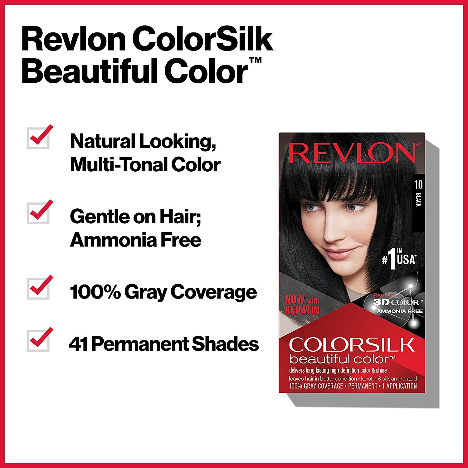 24-New Revlon Colorsilk Beautiful Color Permanent Hair Color with 3D Gel Technol