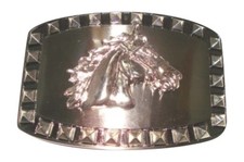 Western Cowboy Rodeo Horse Head Stud Belt Buckle