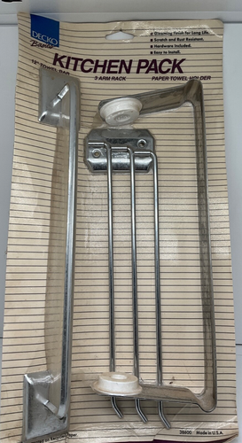 Vintage Decko Basics Kitchen Pack: 12” Towel Bar~3-Arm Rack~Paper Towel Holder