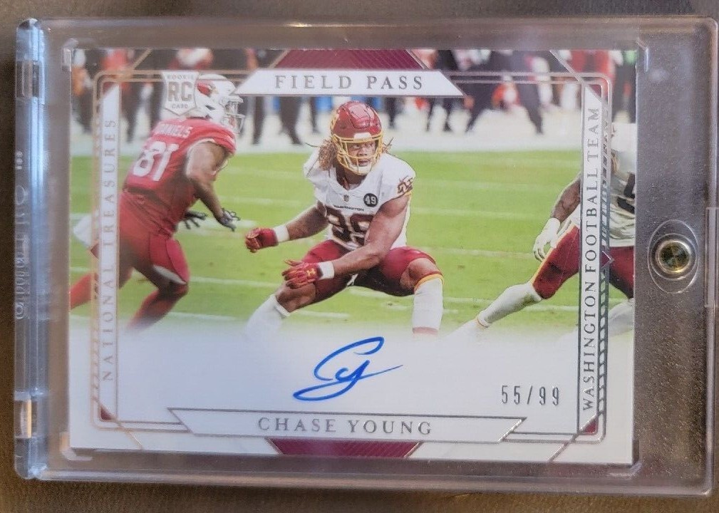2020 National Treasures Chase Young Field Pass Autograph /99 Rookie