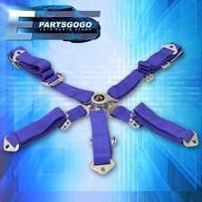 Universal 1x Blue 2 5-point Cam Lock Buckle Racing Seat Belt Harness Strap Kit