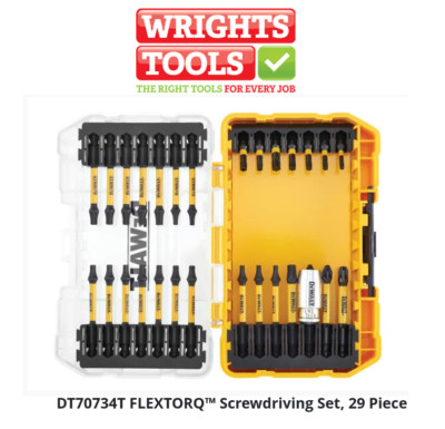 DeWalt DT70734T-QZ 29-teiliges FLEXTORQ Schraubendreher-Bit-Set Pozi/Torx im robusten Koffer