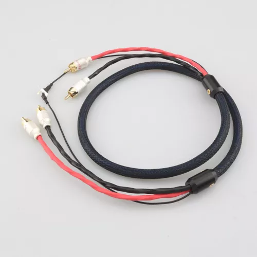 4-adriges abgeschirmtes Hi-Fi-Audiokabel 2 Cinch 2 Cinch-Phono-Tonarmkabel - Bild 7 von 9