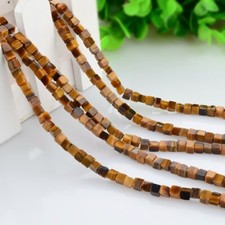 10 Strand Natural Tiger Eye Stone Gemstone Cube Beads 4x4x4mm, Loose Beads 15.5"