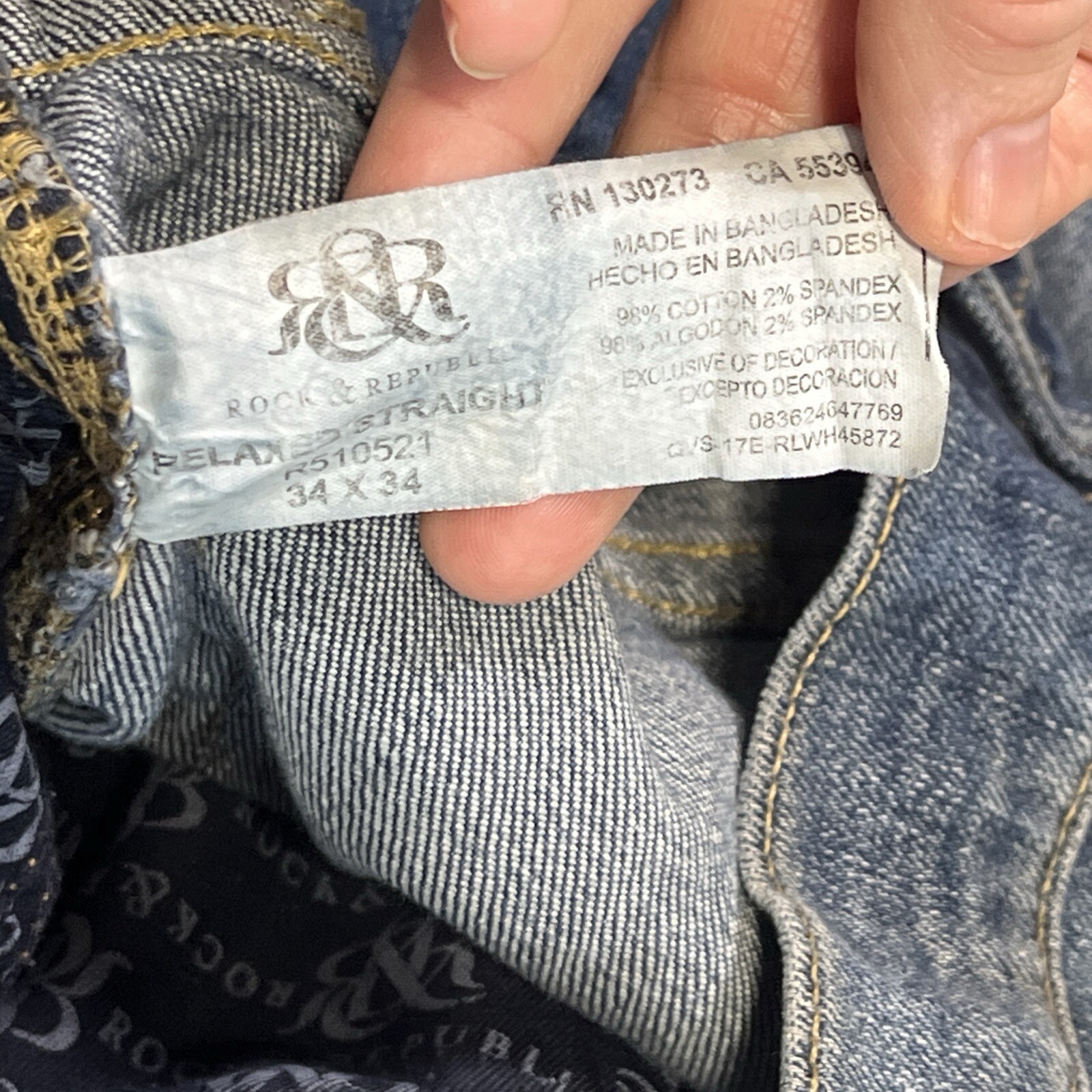 Rock & Republic Jeans Mens 34x34 (35x32) Relaxed Straight Denim Read Description - View 10