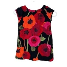GAP Kids Floral Dress, Black Corduroy with a Large Bold Flower Pattern Size XS