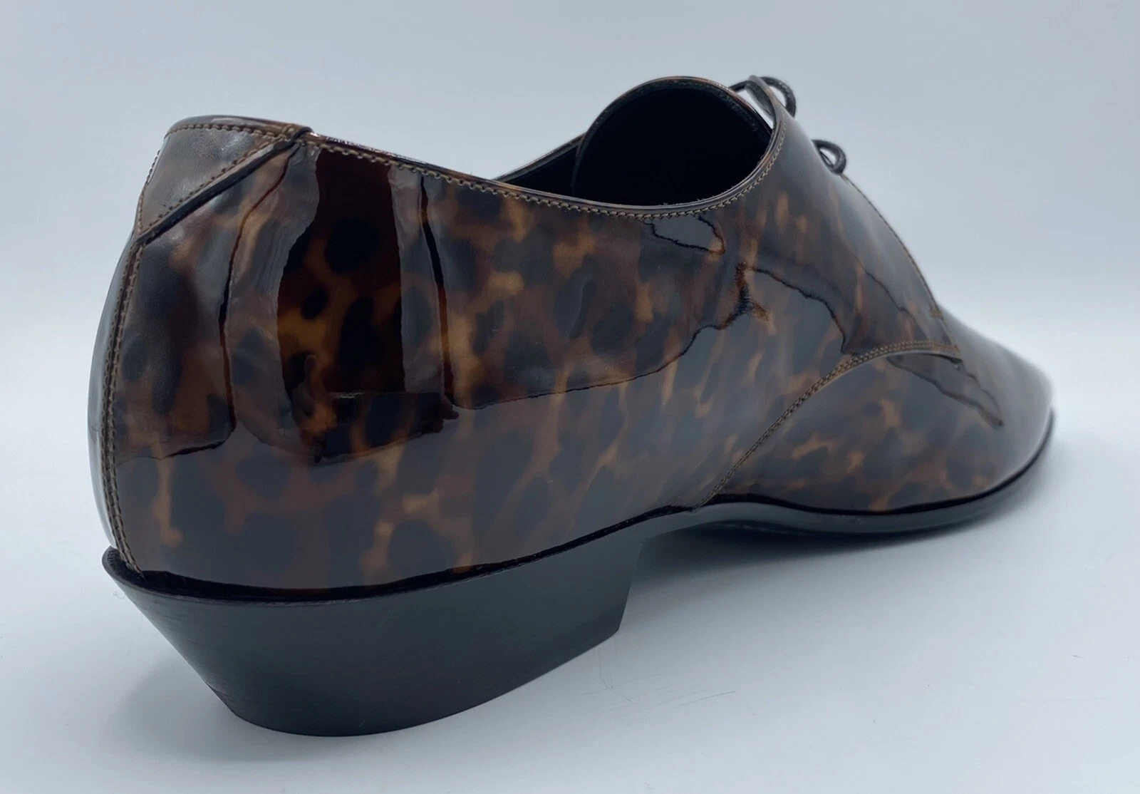 SAINT LAURENT (YSL) $800 Saint Laurent Jonas tartaruga vernice pelle taglia US 10 Made in Italy