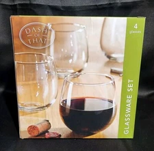 Dash Of That Stemless Wine Glasses Clear 16.75 Ounces Each
