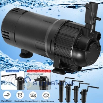 MUCH 211 GPH Aquarium Waterfall Filter Pump Fish Tank Internal External Oxygen Pump