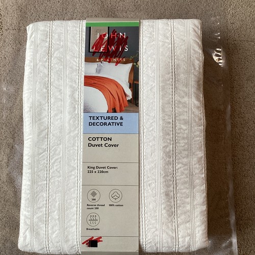 John Lewis Textured Decorative Waffle Mini Stripe Duvet Cover. King