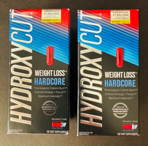 (2 Pack) HYDROXYCUT HARDCORE for Weight Loss Thermogenic Calorie Burn BB 05/2027