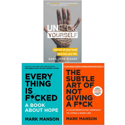 Subtle Art of Not Giving a F*ck,Unf*ck Yourself 3 Books Collection Set Brand New
