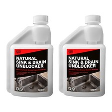Natural Sink Drain Unblocker 2 x 500ml Indoor and Outdoor One Chem Professional