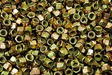 (300) Nyloc Grade 8/C Hex Locking Nuts 3/8-24 Yellow Zinc Plated Nylock