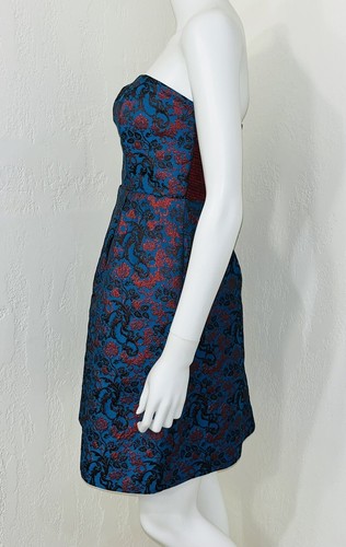 NWT Anthropologie Leifnotes Paprika Jacquard Strapless Fit Flare Dress Size 4 - Picture 10 of 24