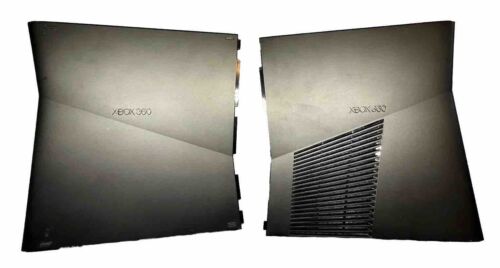 Microsoft Xbox 360 S Konsole Seitenwand Abdeckung Gehäuse Schale schwarz Set Paar *siehe - Bild 1 von 11