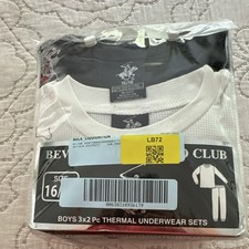 Beverly Hills Polo Club Boys Thermal Underwear 3x2 Pc Set Size 16/18