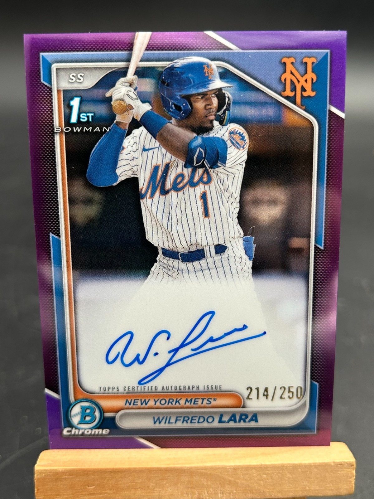 Wilfredo Lara 2024 Bowman Chrome 1st Auto #CPA-WL Purple Refractor /250
