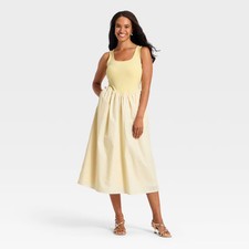 Women Knit to Woven Midi Dress - A New Day