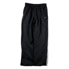 Vintage Y2K Nike Men's Swoosh Baggy Track Pants Stripe Black/White XL 