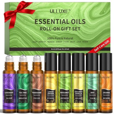 Portable 8-Set Essential Oil Rollers - Natural Aromatherapy for Every Occasion